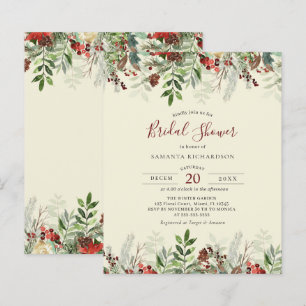 Papier Budget Mariage d'hiver Floral Berry Fête des marié