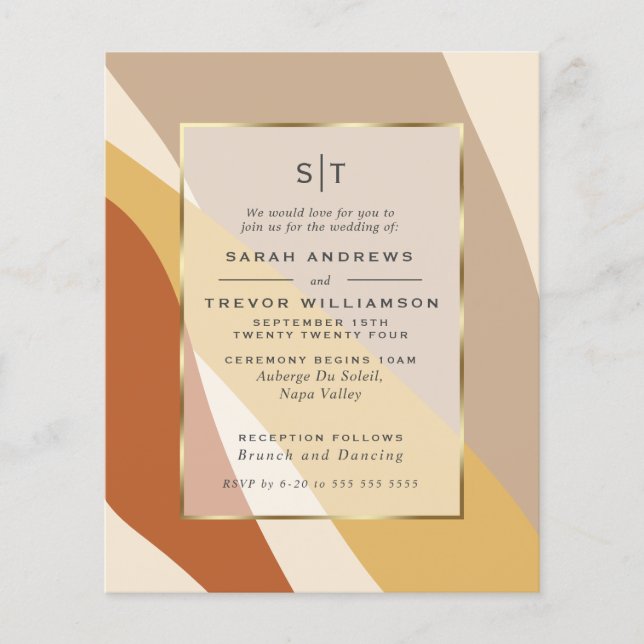 Papier Budget Mariage Earth Tones Terracotta Abstrait (Devant)