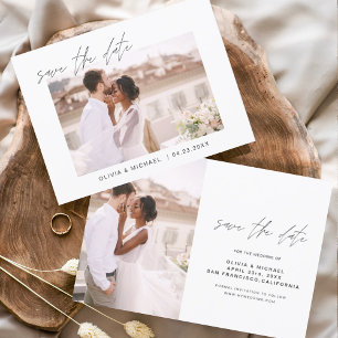 Papier Budget Mariage Enregistrer la date Photo Minimalis
