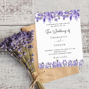 Papier Budget mariage lavande violet invitation florale