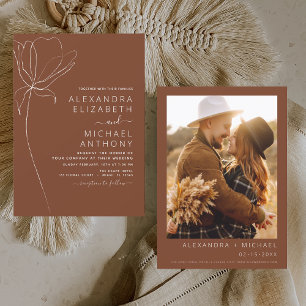 Papier Budget Mariage minimaliste Terracotta photo floral