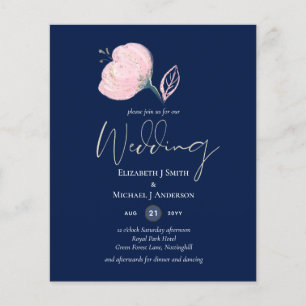 Papier Budget Mariage or bleu rose rose de la marine mode