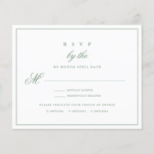 Papier Budget Mariage RSVP Basil Green
