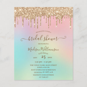 Papier  Budget Mariage sous une douche de paillettes doré