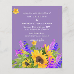 Papier Budget Mariage Tournesol thème Lavande violet