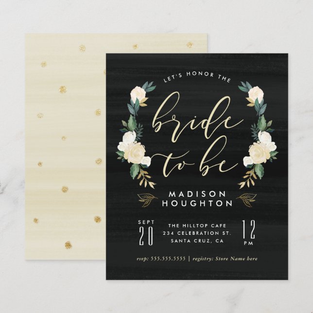 Papier Budget Mariée Pour Être Script Fête des mariées Fl (Devant / Derrière)