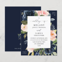 Budget Marine Bleu & Blush rose Floral Mariage aut