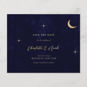 Papier BUDGET Marine bleu céleste or Lune étoiles Mariage