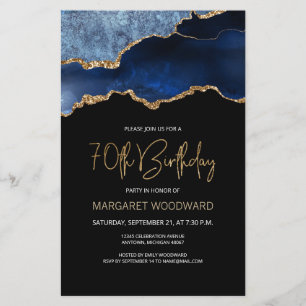 Papier Budget Marine Blue Gold Agate 70e anniversaire Inv