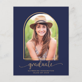 Papier Budget Marine Blue Gold Arch Photo Graduation