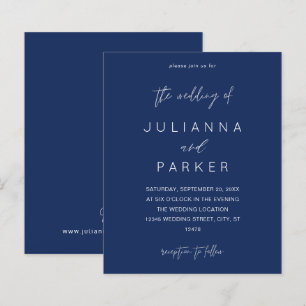 Papier Budget Marine Blue MOD Calligraphie Mariage