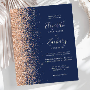 Papier Budget Marine Blue Peach Faux Parties scintillant 