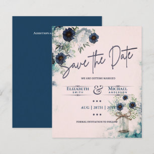 Papier Budget Marine Dusty Blue Floral Rustic Mariage