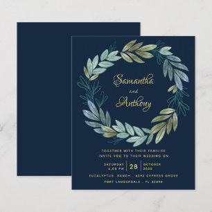 Papier Budget Marine Gold Botanical Faire-part de mariage