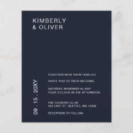 Papier Budget Marine Moderne Faire-part de mariage