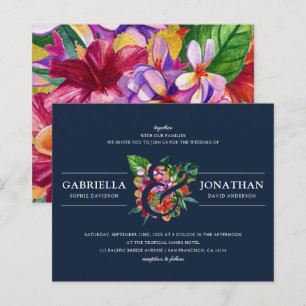 Papier Budget Marine Moderne Mariage de bouquet tropical