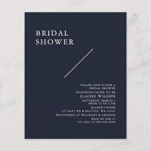 Papier Budget Marine moderne nuptiale douche Invitation