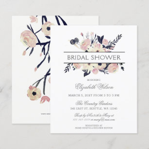 Papier Budget Marine rose Floral nuptiale Invitation