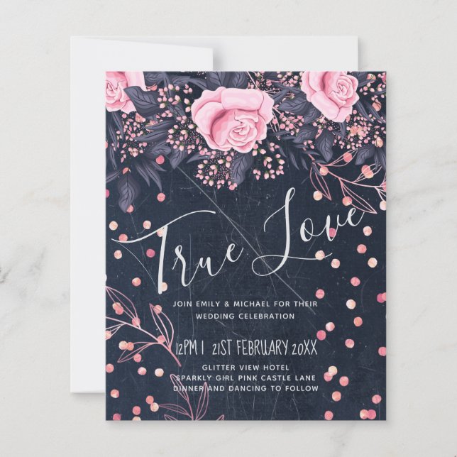 Papier BUDGET Marine rose Rosegold Mariage Floral (Devant)