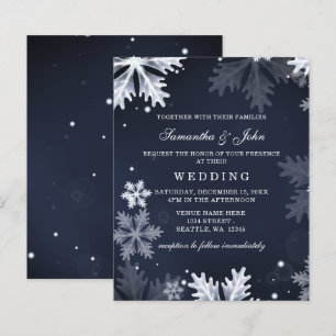 Papier Budget Marine Snowflakes Invitation au mariage hiv