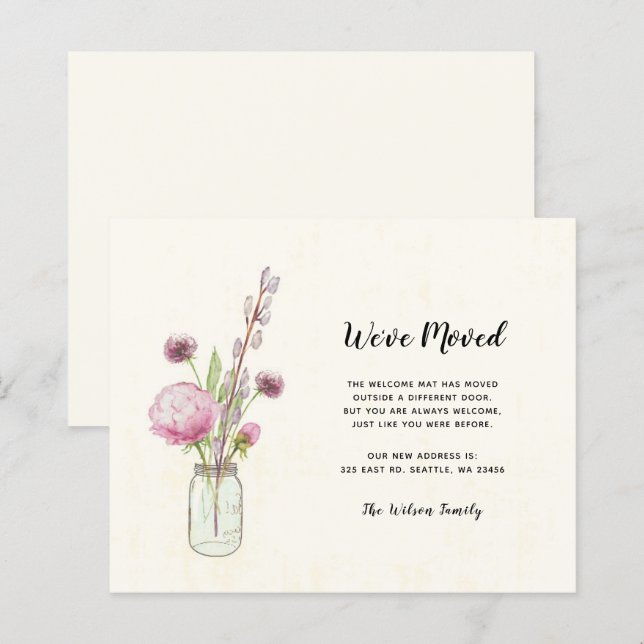 Papier Budget Mason Jar Nous Avons Déplacé De Nouvelles C (Devant / Derrière)