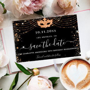 Papier Budget masquerade partie or noir enregistrer la da