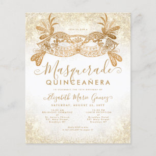 Papier Budget Masquerade Parties scintillant or blanc Qui