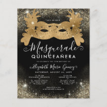 Budget Masquerade Parties scintillant or noir Quin