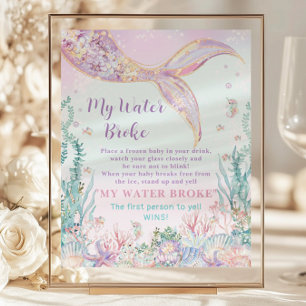 Papier Budget Mermaid Baby shower My Water Brod Jeu amusa