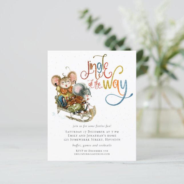 Papier Budget Mice Jingle Tout le chemin Noël Invitation (Debout devant)