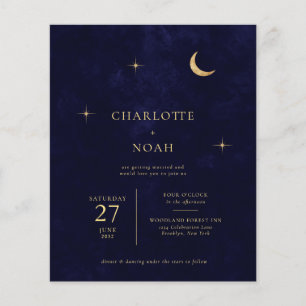 Papier BUDGET Midnight Celestie Gold Moon étoiles Mariage