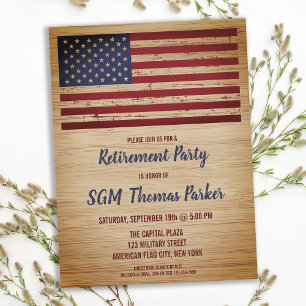 Papier Budget Militaire Retraite Invitation du drapeau am