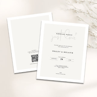 Papier Budget Mimimal Beige QR-code Nothing Fancy Wedding
