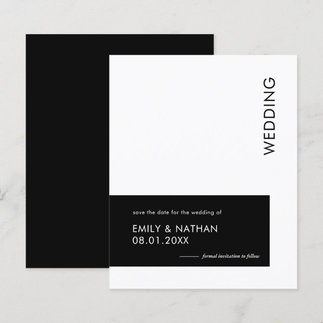 Papier Budget Minimal Geo Bold Black White Enregistrer La (Devant / Derrière)