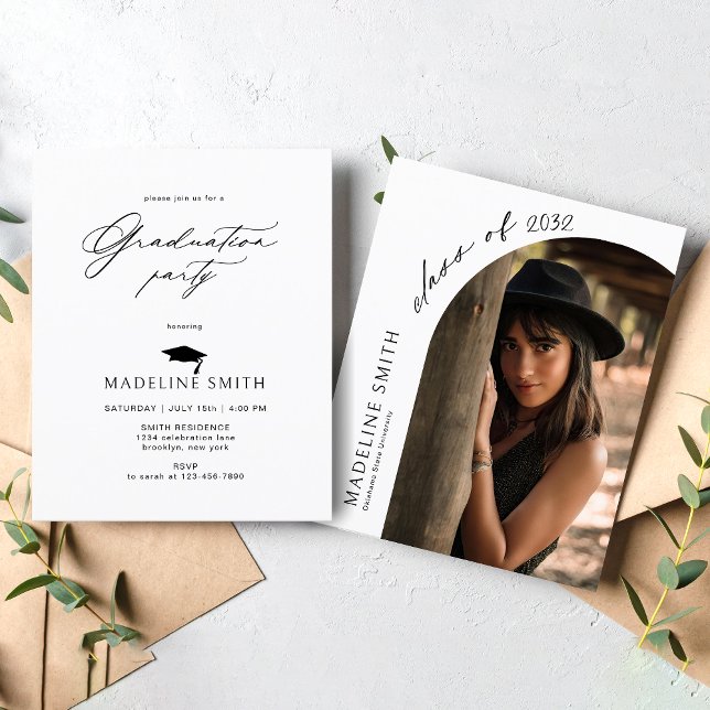 Papier BUDGET Minimaliste Arc Photo Casquette Tassel Grad (Créateur téléchargé)