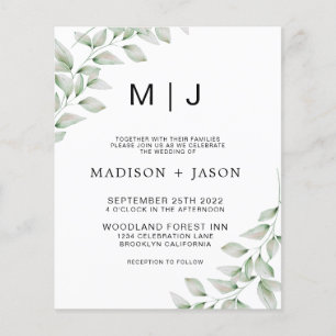 Papier BUDGET Minimaliste Gras Vert Vert Monogramme Maria