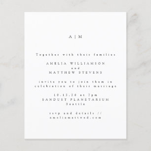 Papier Budget minimaliste Monogramme Chic Faire-part de m