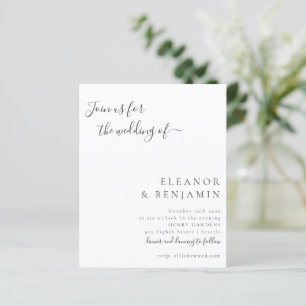 Papier Budget minimaliste noir Faire-part de mariage blan