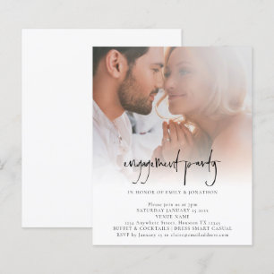 Papier Budget minimaliste Photo Engagement Invitation