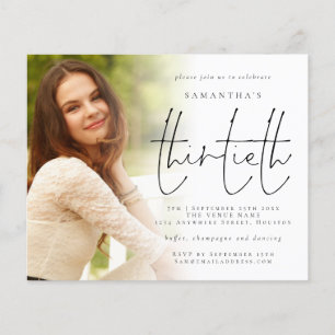 Papier Budget minimaliste superposition photo 30e anniver