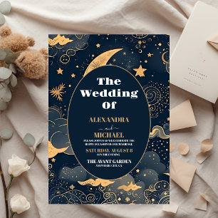 Papier Budget Minuit Bleu Or Céleste Mariage