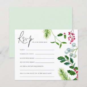 Papier BUDGET Mistletoe Foliage Noël Mariage RSVP