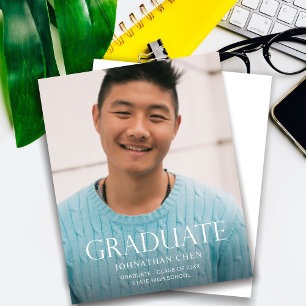 Papier Budget Mod Photo Graduation Party Vertical