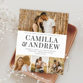 Papier Budget Moderne 4 Photo Elégant Mariage Invitation