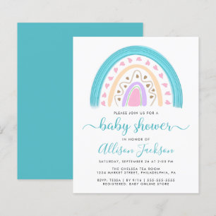 Papier Budget Moderne Baby shower arc-en-ciel Invitation