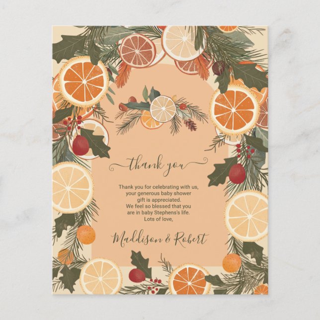 Papier Budget Moderne Baby shower d'hiver des agrumes séc (Devant)