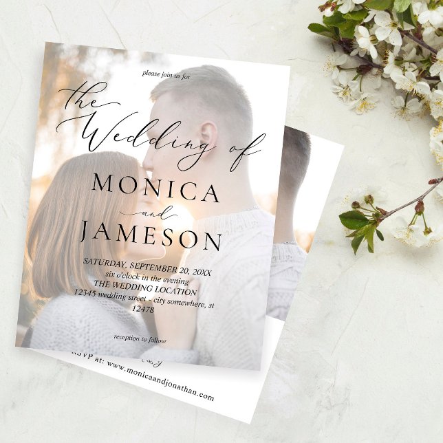 Papier Budget Moderne Calligraphie V2 Mariage photo (Créateur téléchargé)