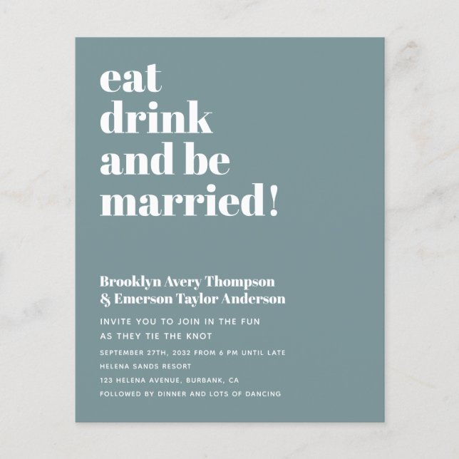 Papier Budget Moderne Code QR Faire-part de mariage (Devant)