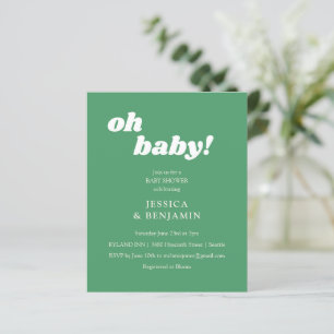 Papier Budget Moderne Cute Kelly Baby shower vert Invitat