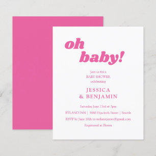 Papier Budget Moderne Cute Rose Baby shower Invitation